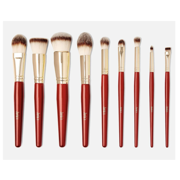 JUVIA'S PLACE  9-Piece Pro Red Face & Eye Makeup Brush Set