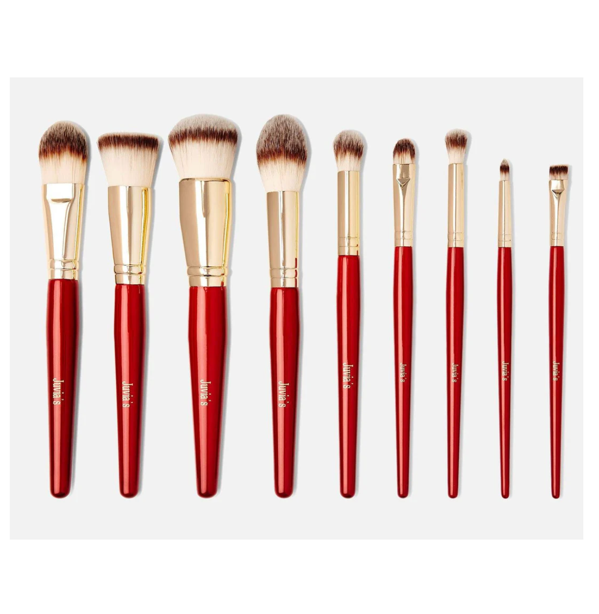 JUVIA'S PLACE 9-Piece Pro Red Face & Eye Makeup Brush Set