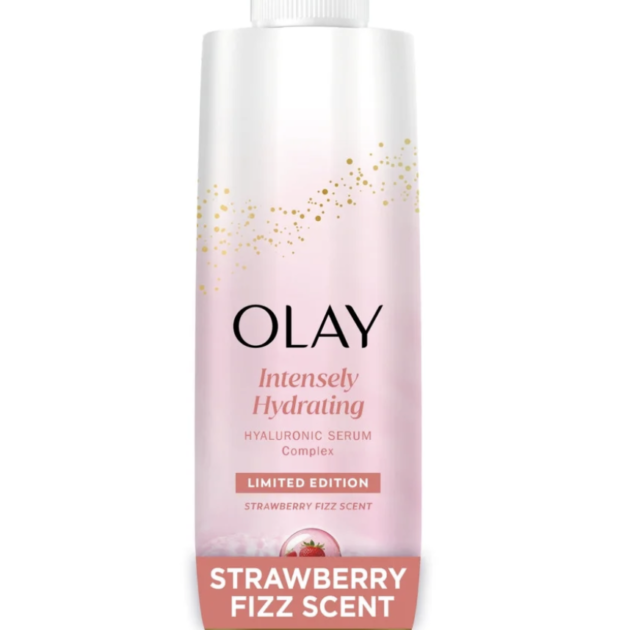 OLAY Intensely Hydrating Body Wash with Hyaluronic Serum Complex, Strawberry Fizz Scent,